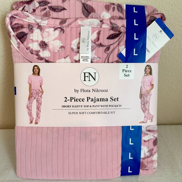 Flora Nikrooz  Women's 2 Piece Super Soft Pajama Lounge Set Size L Pink Cozy NEW - Picture 16 of 16